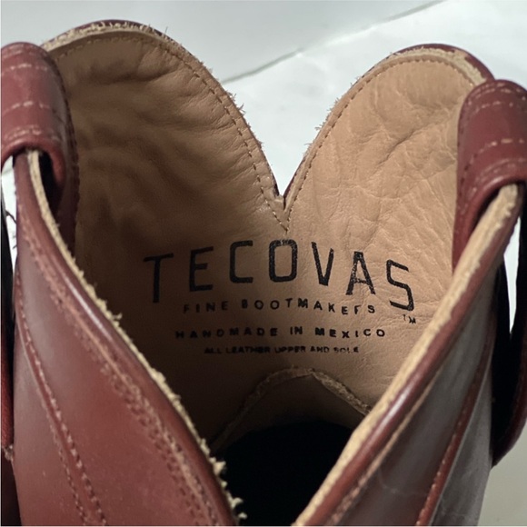 Tecovas “Penny” Genuine Leather Burgundy/Maroon Ankle Boot Cowgirl Western Paige - Picture 4 of 5